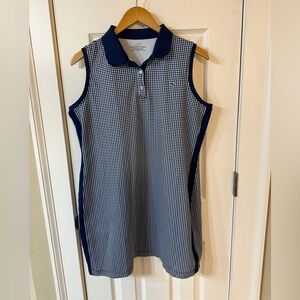 Vineyard Vines Gingham Polo Performance Dress Preppy Sporty Classic Large